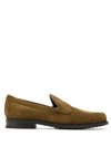 Tod's Suede Leather Loafers In Brown