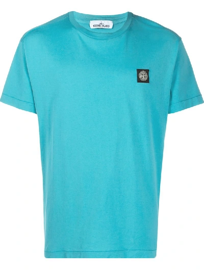 Stone Island T-shirt Mit Logo-patch In Blue