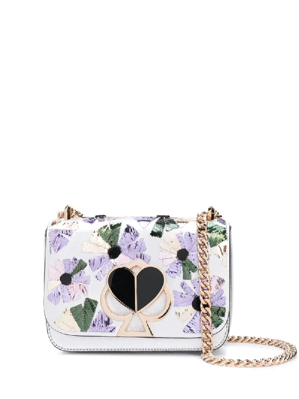 Kate Spade Floral Cross Body Bag In Silver | ModeSens