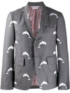 THOM BROWNE DOLPHIN EMBROIDERY BLAZER