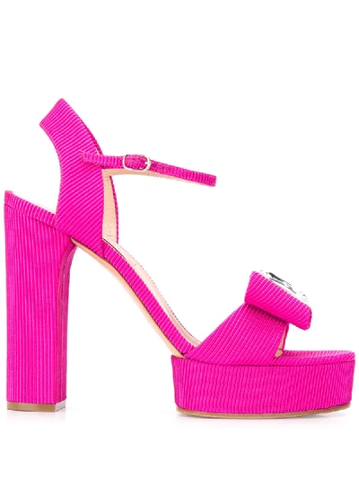 Casadei Canneté Manu Diamante 130mm Sandals In Pink