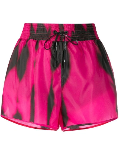 Off-white High Waist Tie-dye Shorts In Pink