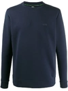 Hugo Boss Pullover Mit Logo-print In Blue