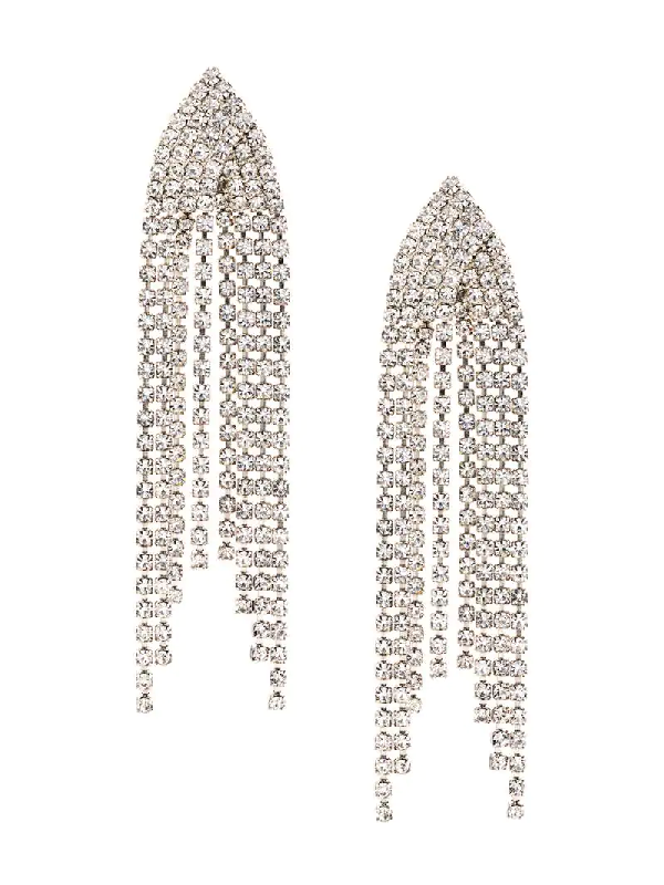 Jennifer Behr Fringed Earrings In Crystal | ModeSens