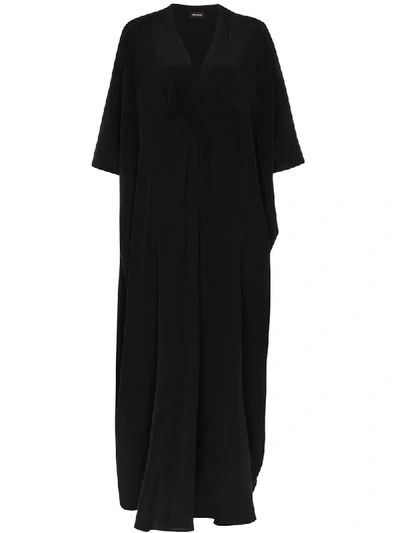 Marta Larsson Dunaway Silk Kaftan Dress In Schwarz