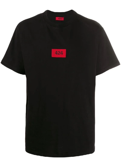 424 Relaxed Fit Logo Print T In Black