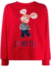 Alberta Ferretti Topo Gigio Its My Year Sweatshirt In Red