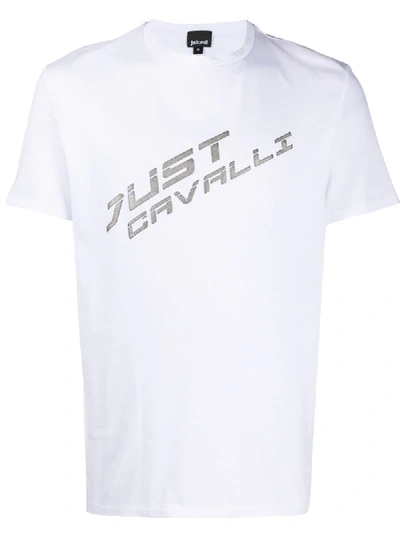 Just Cavalli T-shirt Mit Metallic-logo In White