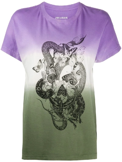 Zadig & Voltaire Tom Dd Graphic-print T-shirt In Purple