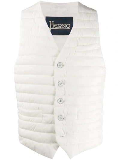 Herno Padded Button Vest In White