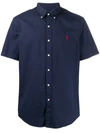 Polo Ralph Lauren Piece Dye Linen Short Sleeve Button-down Shirt In Blue