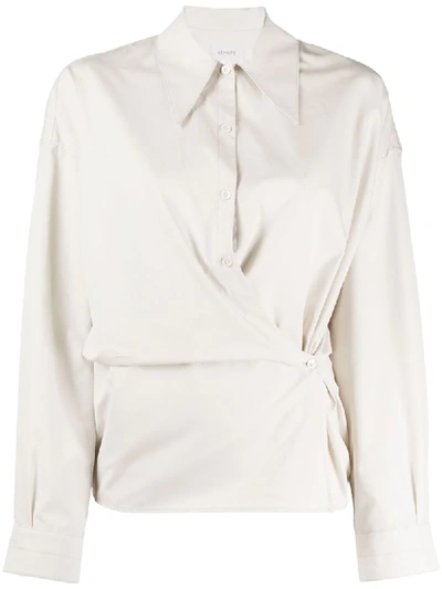 Lemaire Gathered Shirt In Neutrals
