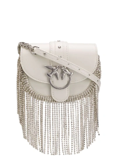 Pinko Baby Go-round Fringed Bag In White