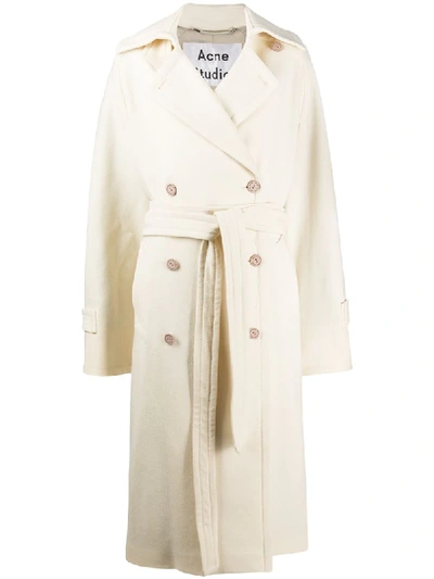 Acne Studios Oversized Belted Trench Coat In Neutrals