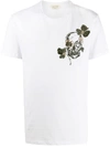 ALEXANDER MCQUEEN EMBROIDERED SKULL AND FLOWER T-SHIRT