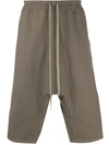 Rick Owens Drawstring Drop-crotch Shorts In Grey