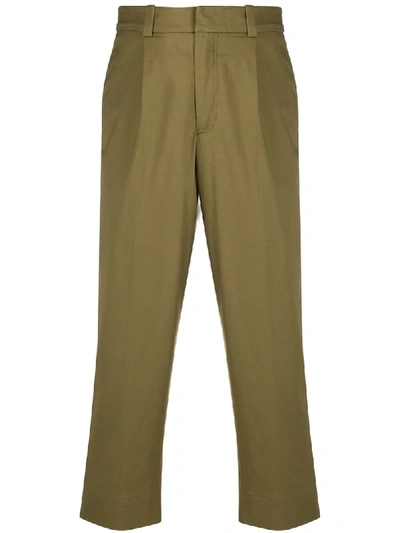 Acne Studios Cropped Tapered Trousers In Green