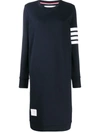 THOM BROWNE 4-BAR LOOPBACK SWEATSHIRT DRESS