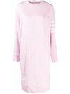 Thom Browne 4-bar Loopback Sweatshirt Dress In Pink