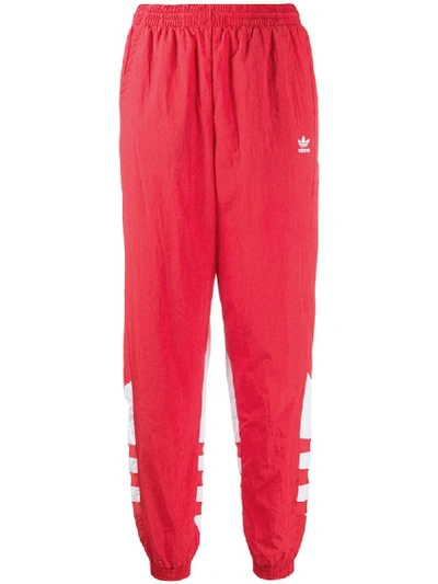 Adidas Originals Logo Print Track Trousers In Red