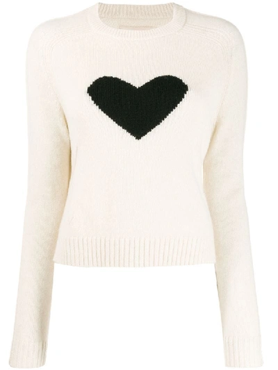 Zadig & Voltaire Lili Knitted Heart Pullover In White
