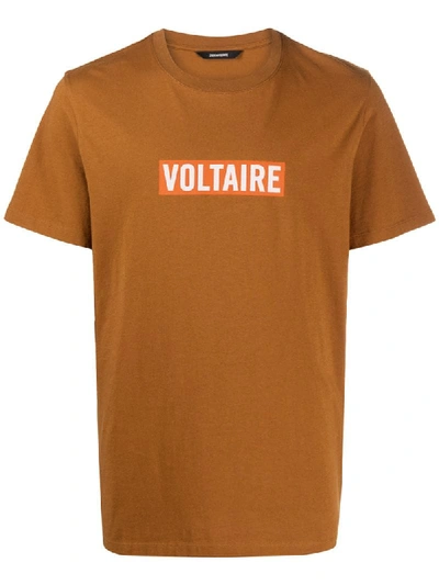 Zadig & Voltaire Printed Logo T-shirt In Brown