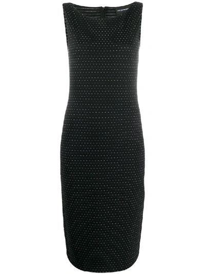Emporio Armani Spotted Shift Dress In Black