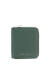 Orciani Textured Compact Wallet In Green