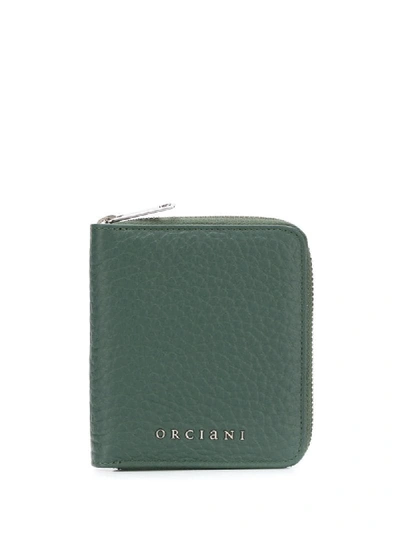 Orciani Textured Compact Wallet In Green