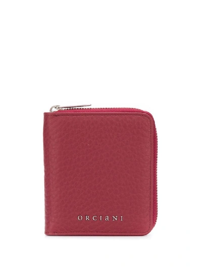 Orciani Leather Zip-around Wallet In Red