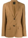 Agnona Single-breasted Slim-fit Blazer In Brown