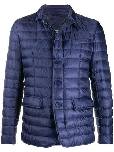 Herno Padded Button Jacket In Blue