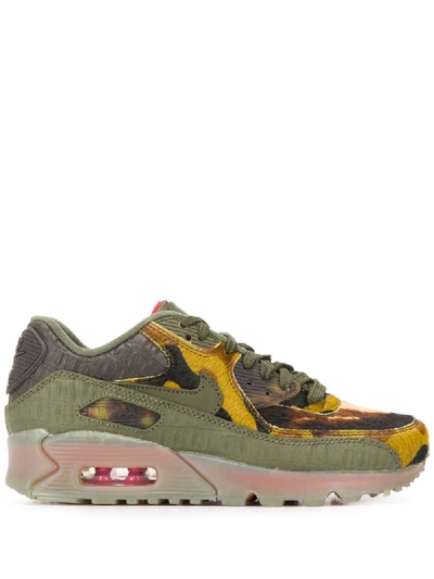 Nike Air Max 90 Animal Print Trainers In Green
