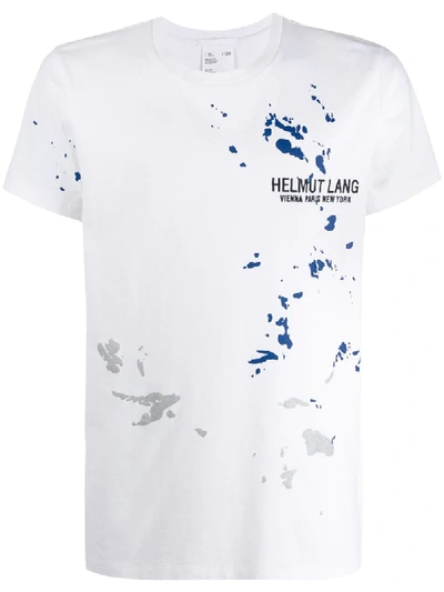 Helmut Lang Paint Splatter T-shirt In White
