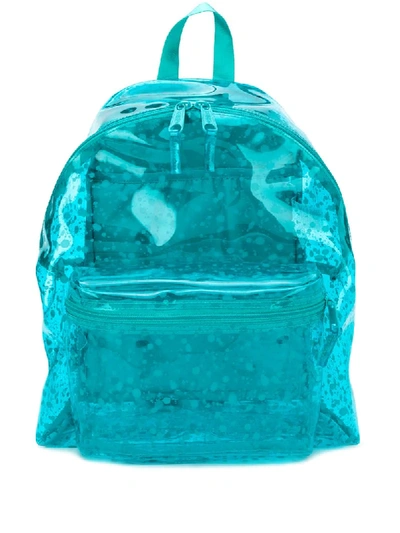 Eastpak Transparent Paint Splatter Print Backpack In Blue
