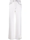 BARRIE DENIM-INSPIRED KNITTED STRAIGHT TROUSERS