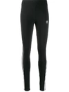 Adidas Originals Black 3-stripes Leggings In Black