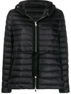 Moncler Raie Goose Down Belted Parka In Black