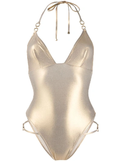 Agent Provocateur Brontie Metallic One-piece In Gold