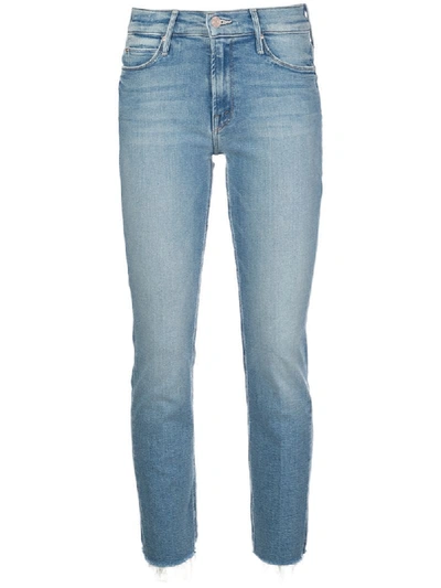 Mother Stonewashed Skinny Jeans In Blue