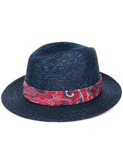 Etro Paisley-print Band Hat In Blue
