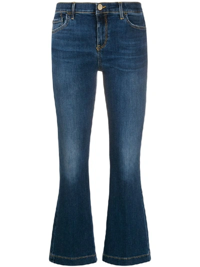 Pinko Cropped Flared Jeans In Blue