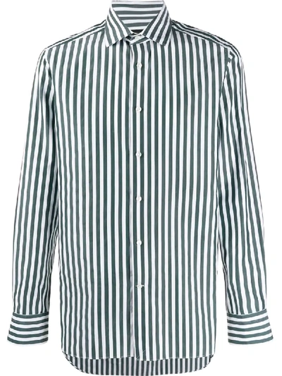 Ermenegildo Zegna Striped Print Shirt In Green
