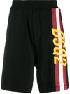 DSQUARED2 LOGO AND STRIPE TRACK SHORTS