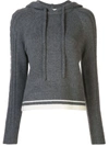 DUFFY KNITTED CASHMERE HOODED JUMPER