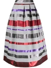 EMPORIO ARMANI 金属感条纹中长半身裙