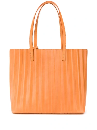 Mansur Gavriel Pleated Leather Tote In Neutrals