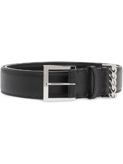 Burberry Chain Detail Belt In Black