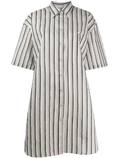 Acne Studios Striped Shirt Dress In White