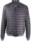 Herno Branded Down Jacket In Grey In Grey